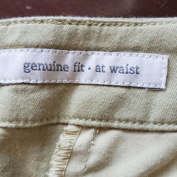 J. Jill Genuine Fit At Waist Green Cropped Capri Flat Front Cotton Pants 14 - Picture 6 of 9